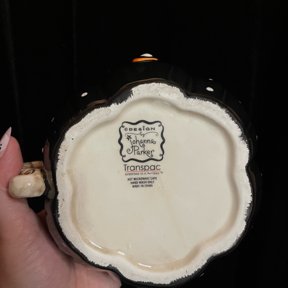 Johanna Parker NEW Spooky Mummy Pumpkin Mug - Cream and Orange - Picture 5 of 6